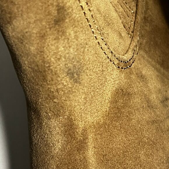 Universal Thread Women's Western Boots Tan Brown Faux Suede Leather Size 8.5 - Picture 12 of 16
